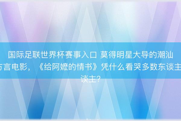 国际足联世界杯赛事入口 莫得明星大导的潮汕方言电影,《给阿嬷的情书》凭什么看哭多数东谈主?