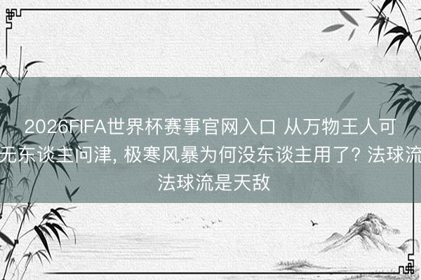 2026FIFA世界杯赛事官网入口 从万物王人可冰心到无东谈主问津， 极寒风暴为何没东谈主用了? 法球流是天敌